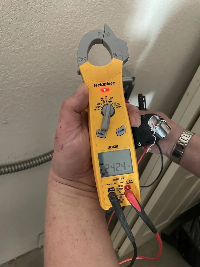 Voltage testing with clamp meter during Electrical Installation Services in Stroudsburg